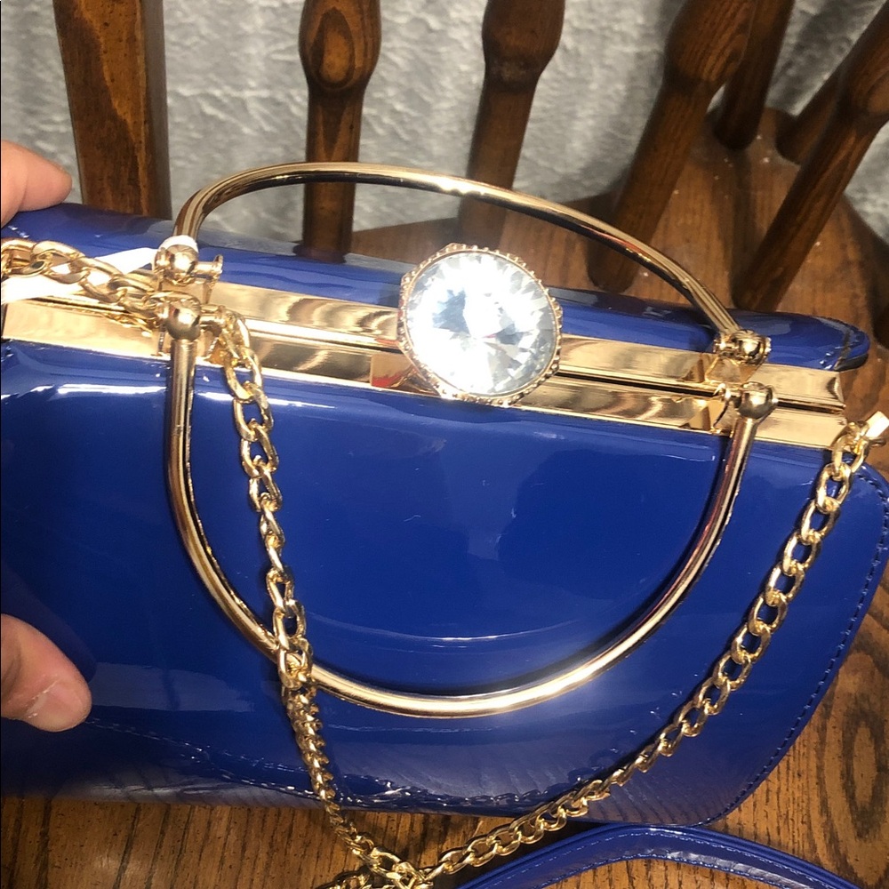 Terre Glossy Blue Mini Bag - Picture 7 of 12